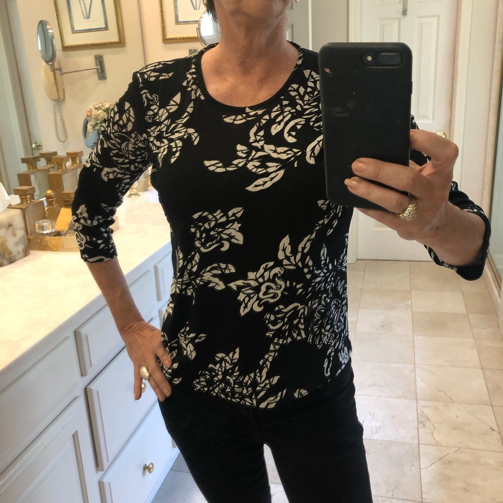 Black & White design long sleeve T style, Sz S - Picture 5 of 11